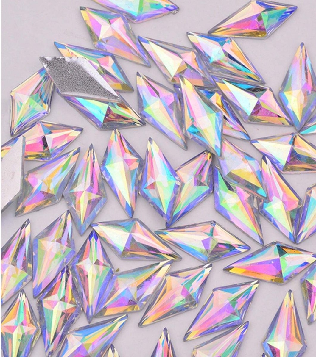 BamBella® mix look kleine stenen - 40 stuks - kleding versieren steentjes DIY hobby knutselen Glitter