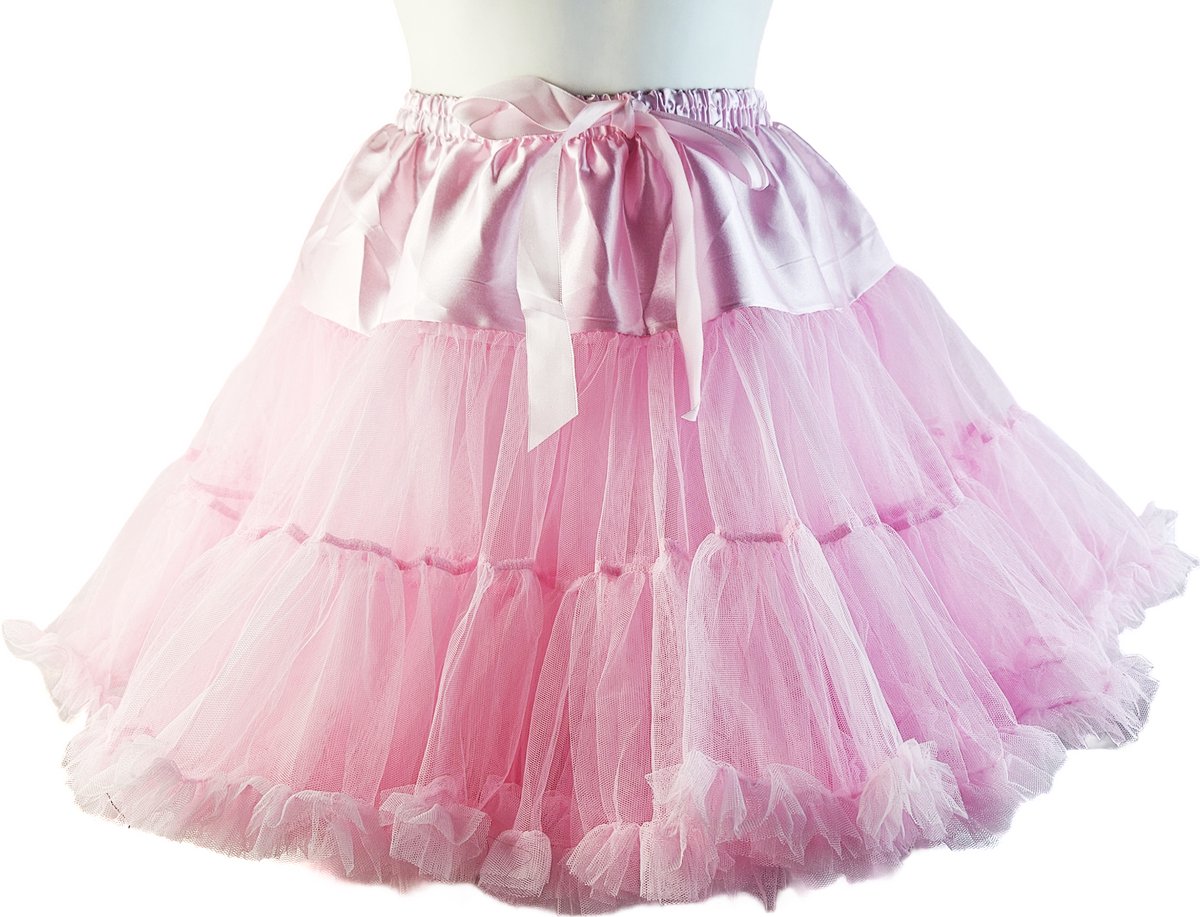 BamBella® - Onesize Grote Petticoat Grote rok poffig Rood Tulle laagjes rokje doorzichtig onder rok dames