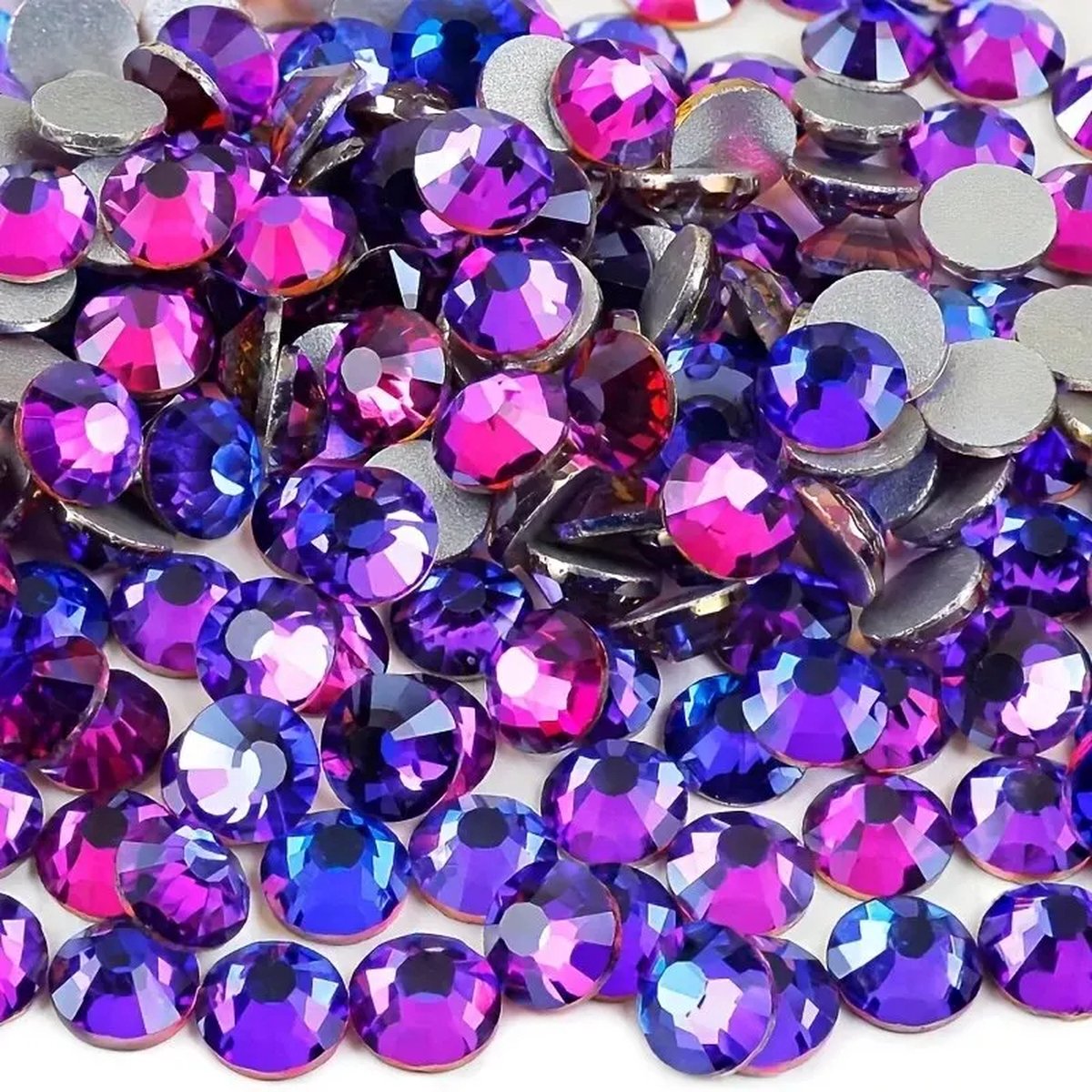 BamBella® Plak strass Steentjes - 1440 stuks - SS6 - Paars strass stenen glitters nail art kleding versieren