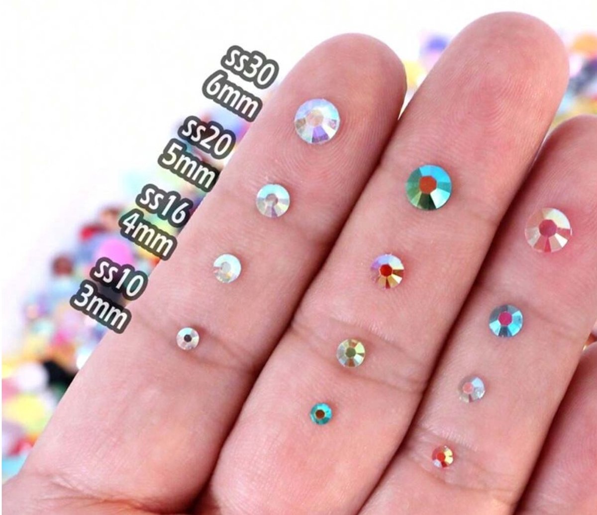 BamBella® Plak strass Steentjes mix - 1 zakje - 3mm tot 6mm - groen strass stenen glitters nail art kleding versieren