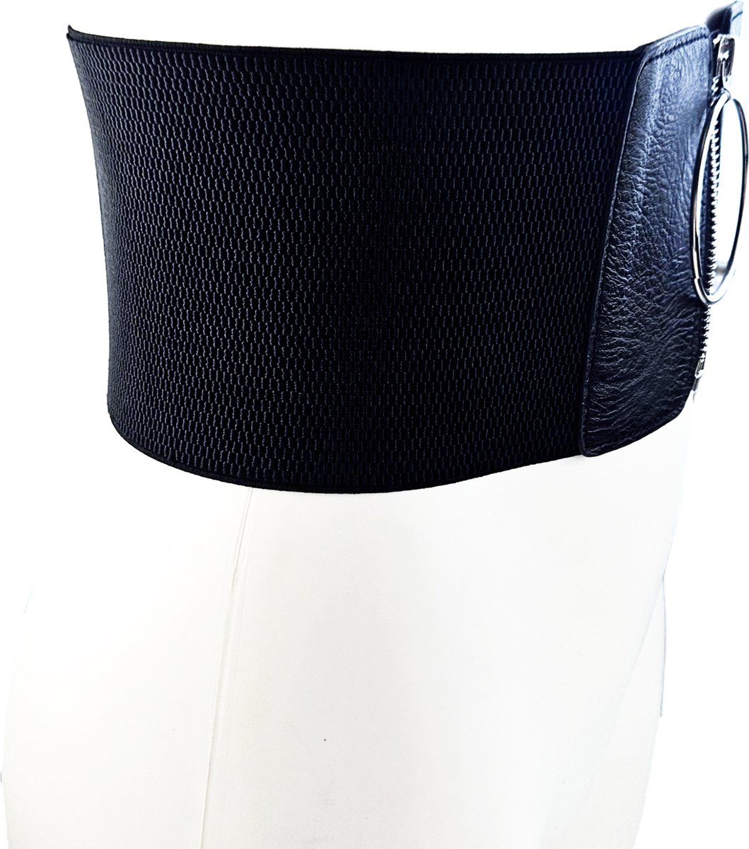 BamBella ® - Riem Mode Body Gothic met vetersluiting Verstelbaar zwart goth nep leer