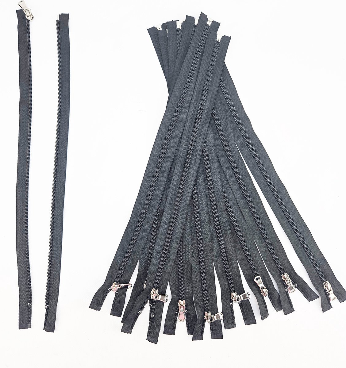 BamBella® - Fijne Rits - 40 cm - 10 stuks - Deelbaar - Zwart ritsen