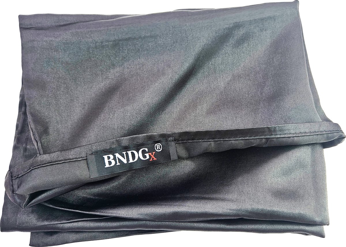 BNDGx® - Satijnen kussensloop - 50X 70 - Zwart Beddengoed zacht en glad hoes kussen sloop