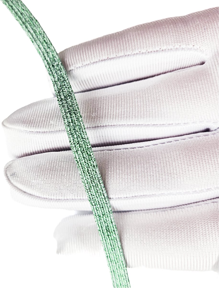 BamBella® - Elastiek - glitter groen - 4.5 meter - taille Band - 6mm breed - wit voor naaien