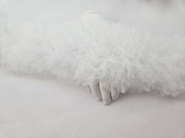 BamBella® Naai band - Kant rushes tutu tule tulle Wit - Sier afwerk band kleding maken