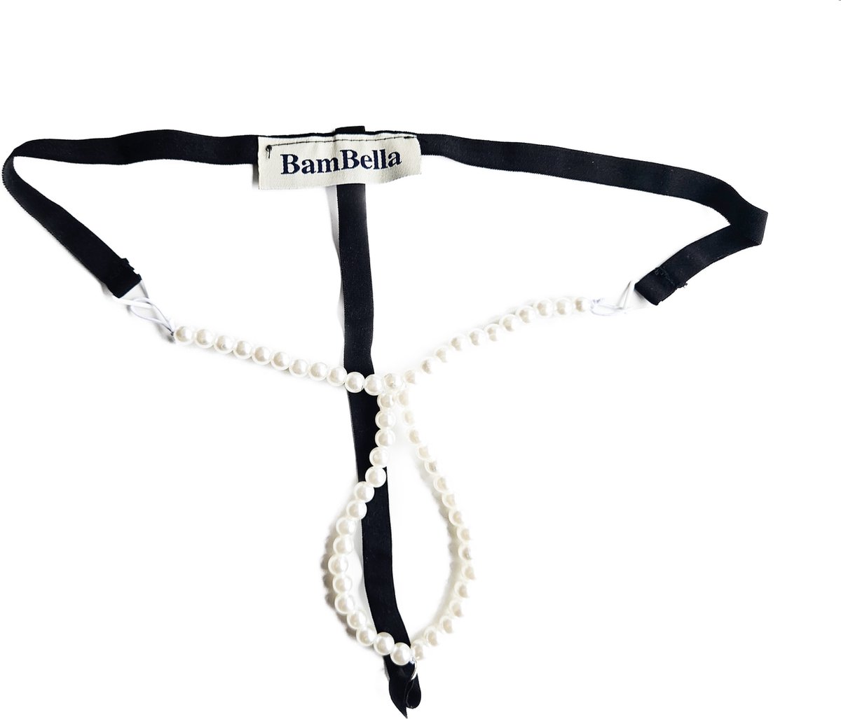 BamBella ® - String Kruisloos - One size - Sexy kralen Zwart Erotische onderbroek Heren