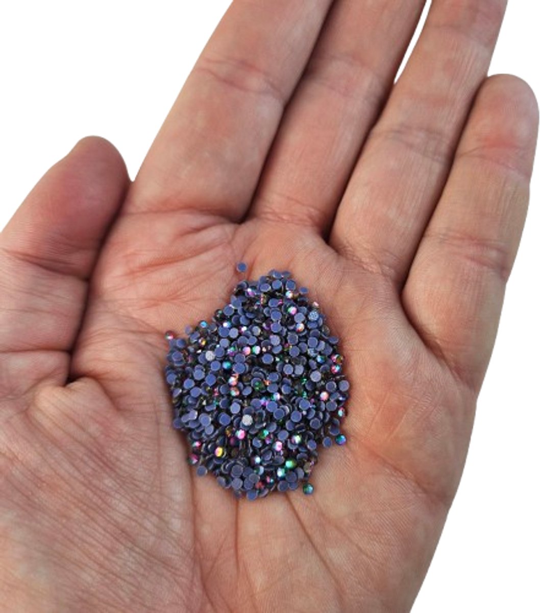 BamBella® - SS6 - AB Groen Multicolour -Hotfix strass Steentjes - 1440 stuks - AB strass stenen glitters nail art kleding versieren