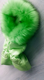 Bodywarmer groen met bont glitter zomer kinderjas jas meisje en baby