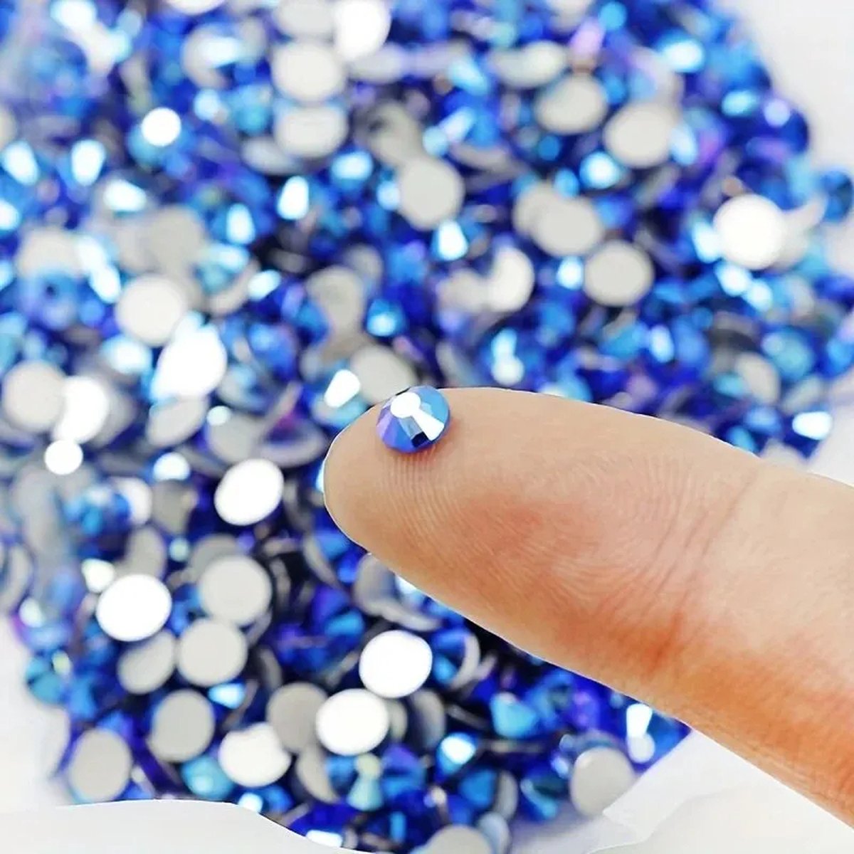 BamBella® Plak strass Steentjes - 1440 stuks - SS10 - Blauw strass stenen glitters nail art kleding versieren