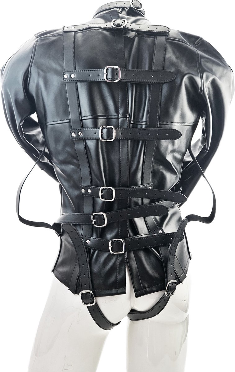 BNDGx® - Dwangbuis Straight jacket - Nep Leer - Onesize - Extreme BDSM Bondage Restraint Erotische sex kleding keurslijf