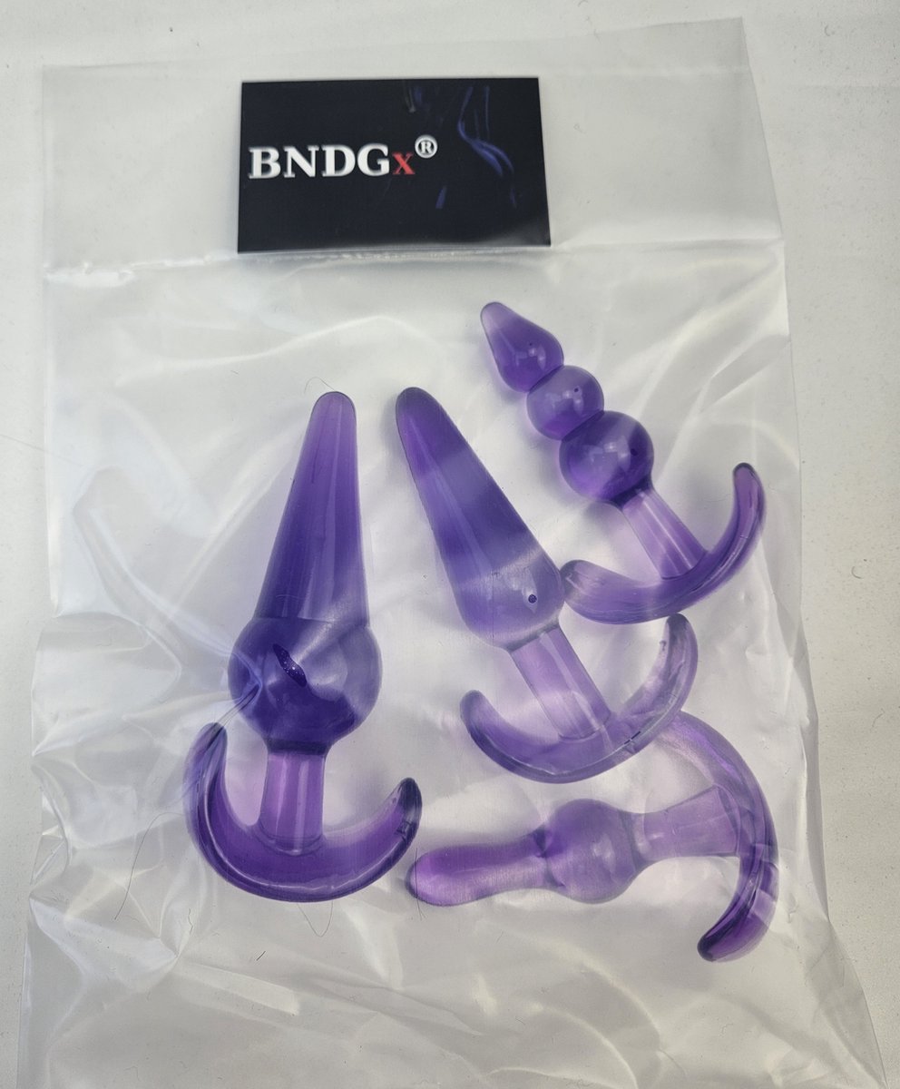 BNDGx® - Anaal plug - set 4 stuks - paars kralen dildo ketting - Grote dildo - Seks speeltjes voor koppels vrouw man