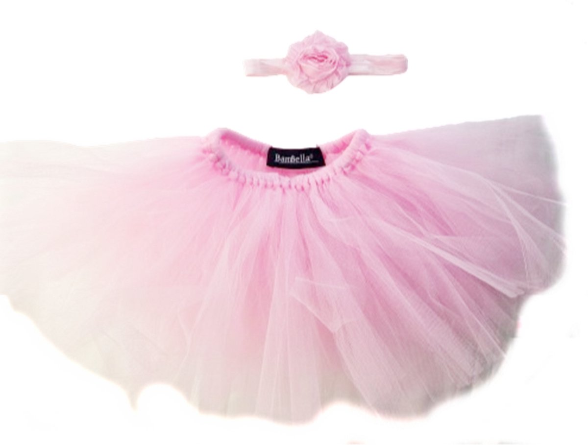 BamBella ® - Rok Ballarina ballet met laagejs roze Meisje - Onesize - 1 tot 3 jaar - tulle tule stof