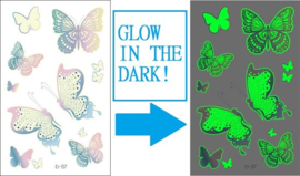 Tattoo sticker - Glow in the dark - Vlinder waterdicht body nep tattoo tijdelijk