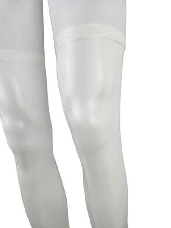 Kousen  - Wit- Datex (Mix latex en stof ) - Sexy Kniekousen van Super Glans Fetish kleding bdsm Dames sokken