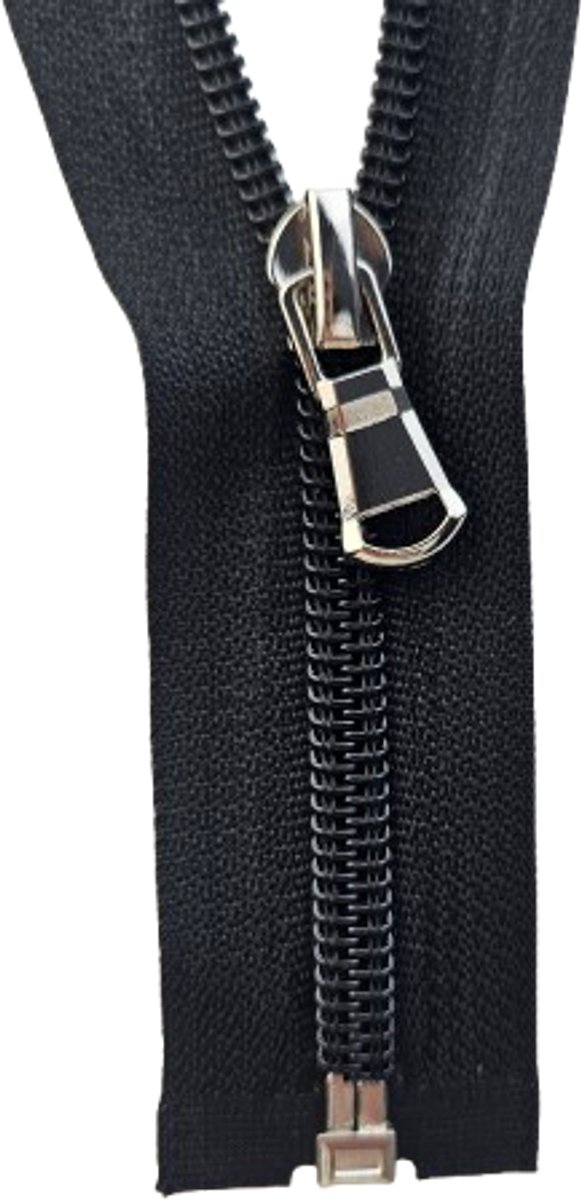 BamBella® Rits 40 cm - Zwart - Deelbaar - Zilverkleurig
