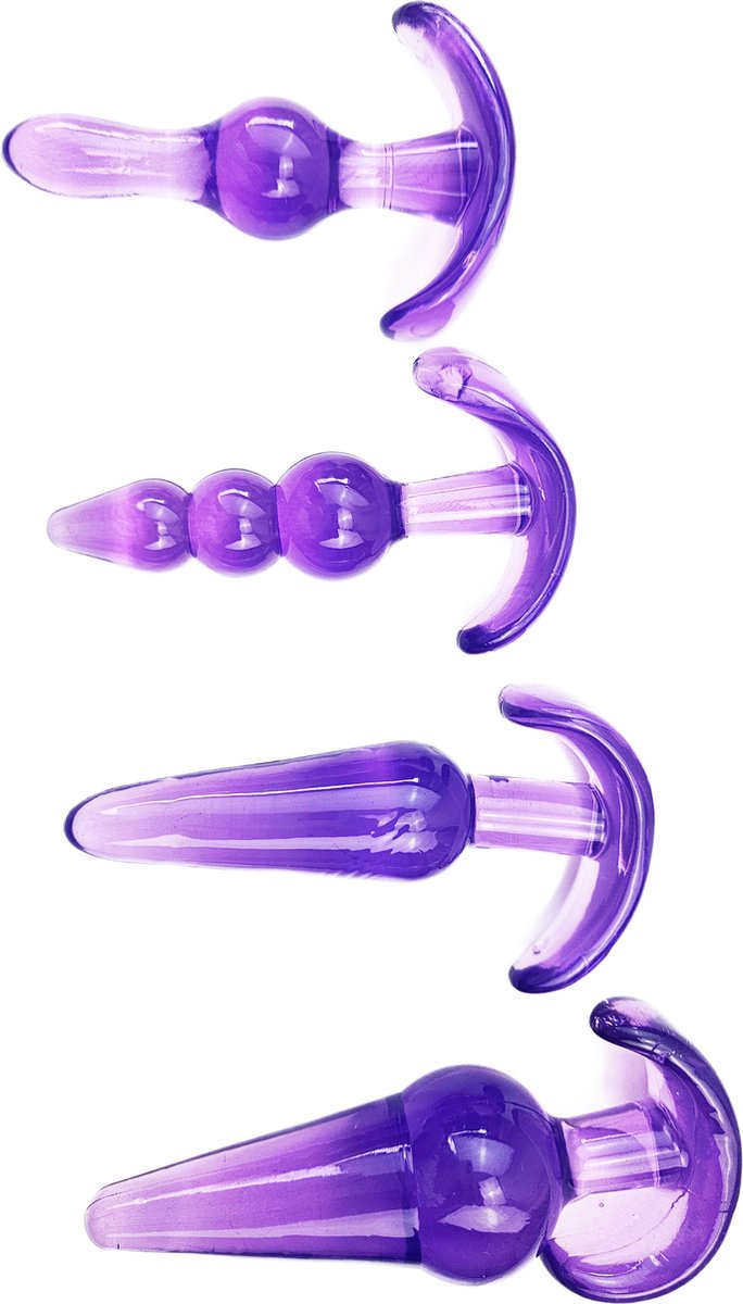 BNDGx® - Anaal plug - set 4 stuks - paars kralen dildo ketting - Grote dildo - Seks speeltjes voor koppels vrouw man