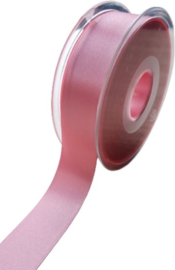 1 Rol Satijnlint Roze Lint 25mm lichtroze Dikke stevige satijn lint voor decoratie strook versieren knutselen ribbon pink art projecten naaien fournituren lintje