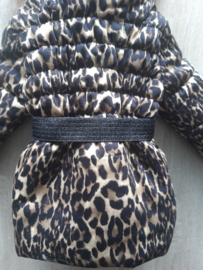 Women's Leopard Print Winter Coat With Big Fur Collar Fur Faux Fur