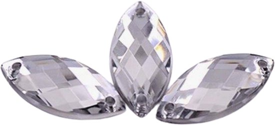 BamBella® doorzichtig zilver kleurig wit - Naai Steentjes - 100 stuks - stenen glitters kleding versieren