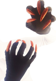 BamBella® - carnaval verkleed klauwen handschoenen met lange Rode nagels - Cosplay rollenspel verkleden feest Halloween