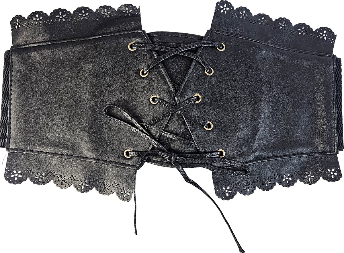 BamBella ® - Zwart Korset Mode Body Gothic Goth taille riem met Veter sluiting korset belt