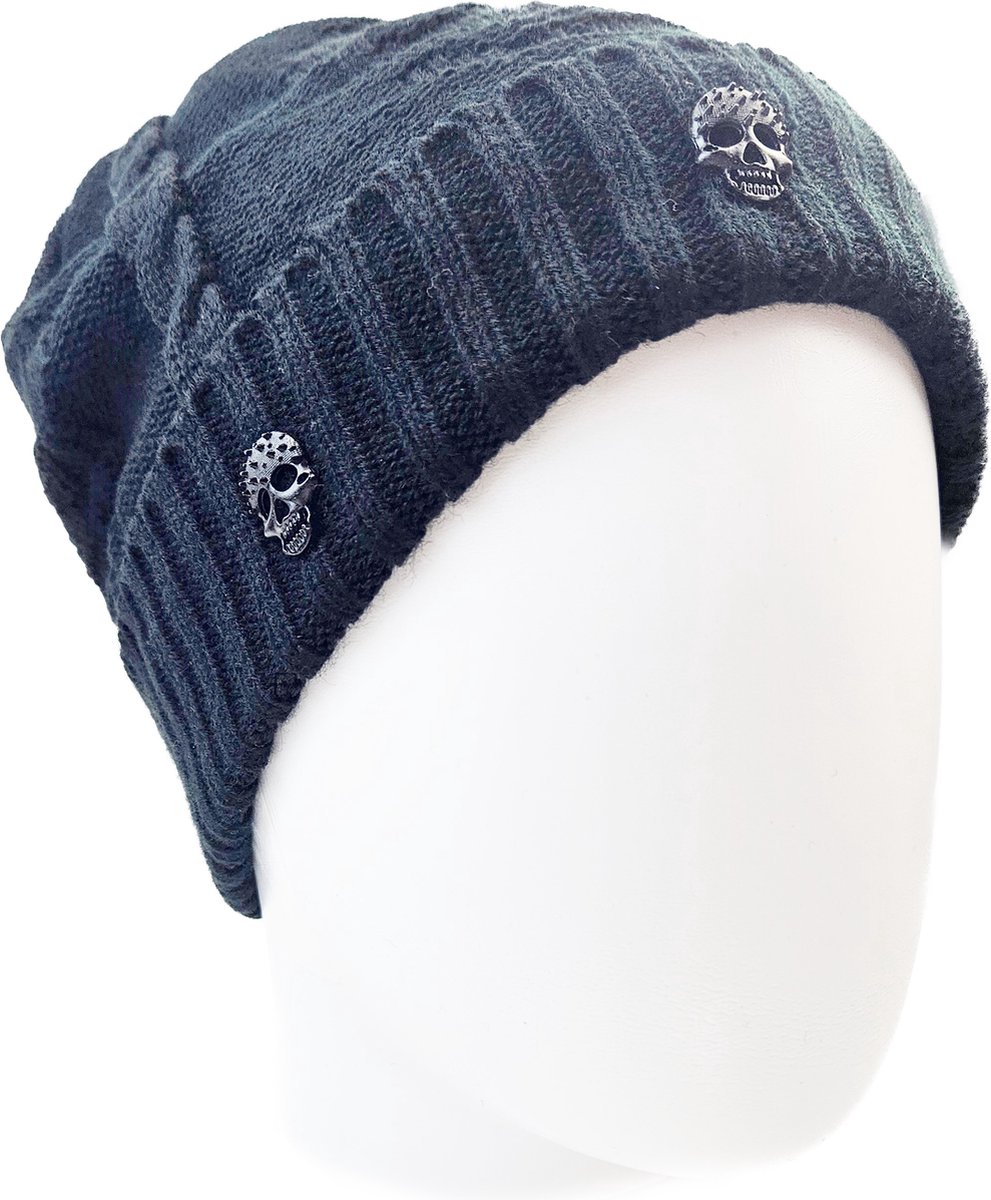 BamBella® Muts winter Heren man Skull gothic zwart