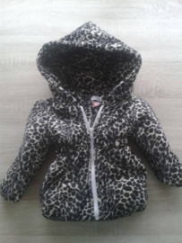 Kinderjas panterprint Bontkraag jas leopard Winterjas Wit  BamBella