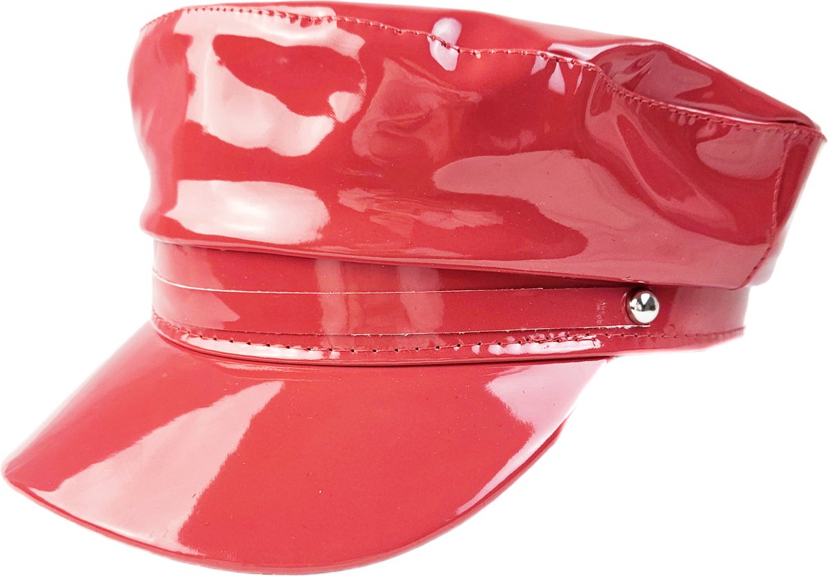 BamBella® Pet - sexy Glans hoed mix van Latex en stof Datex Wetlook Rood