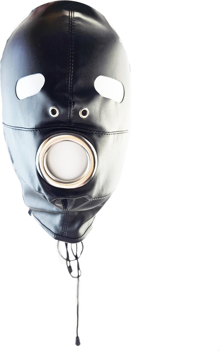 BNDGx® - BDSM Gag penis seks Masker - Nep leer stof - Vetersluiting Zwart bondage