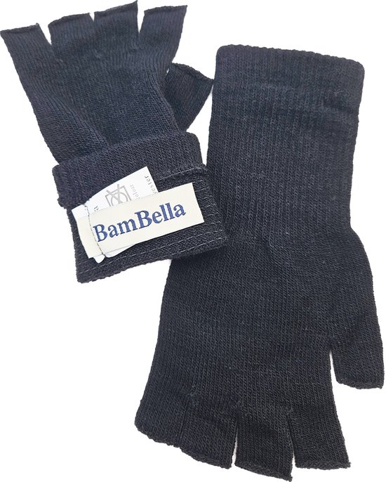 BamBella® Handschoenen winter vingerloos warme binnenkant zwart