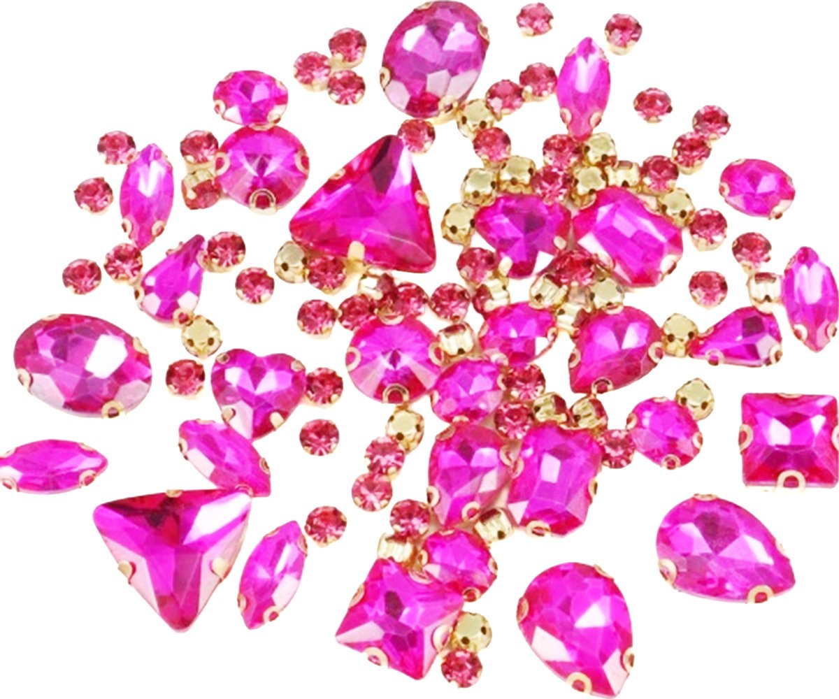 BamBella® Goudgeel - Grote Naai strass Steentjes - 130 stuks - strass stenen glitters kleding versieren