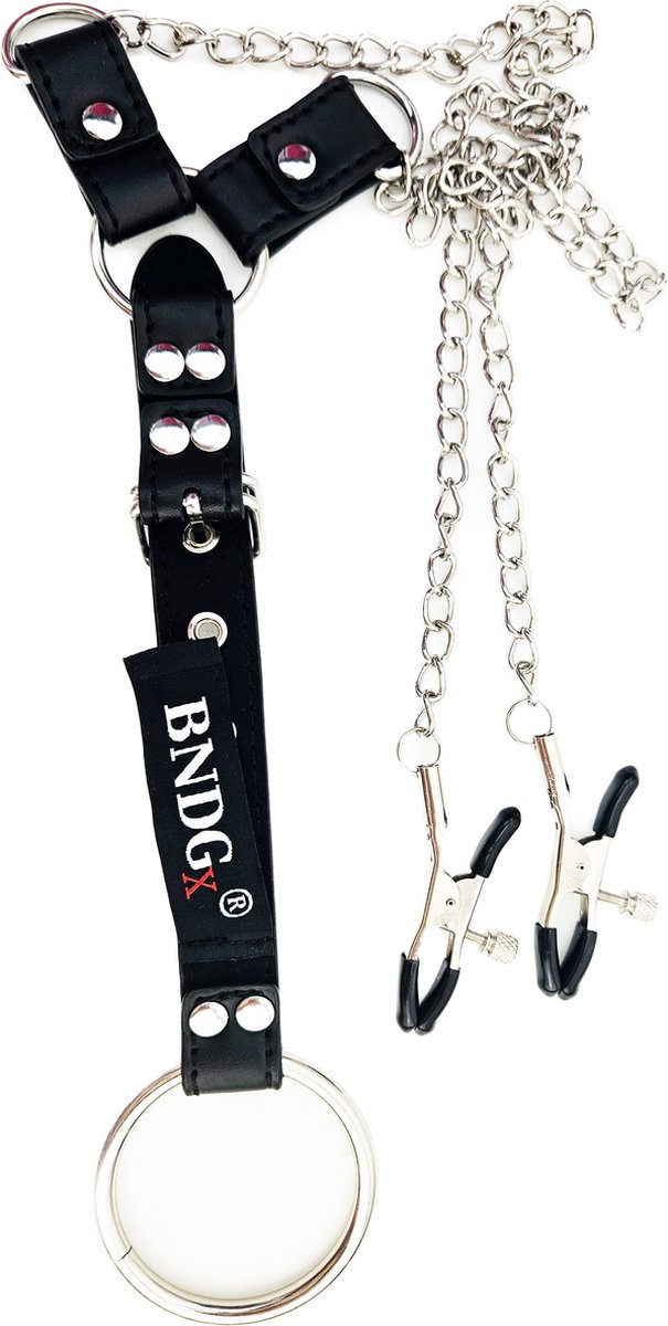 BNDGx® Penis ring cock Tepel klem met ketting heren - cockring tepelklemmen Bondage BDSM