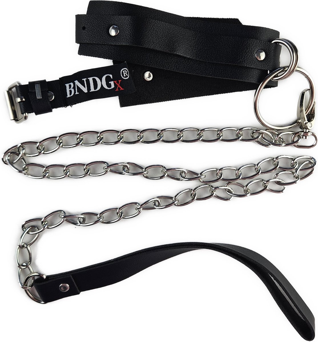 BNDGx® - Lijn met halsband Zwart - SM rollenspel set - Met ketting lijn