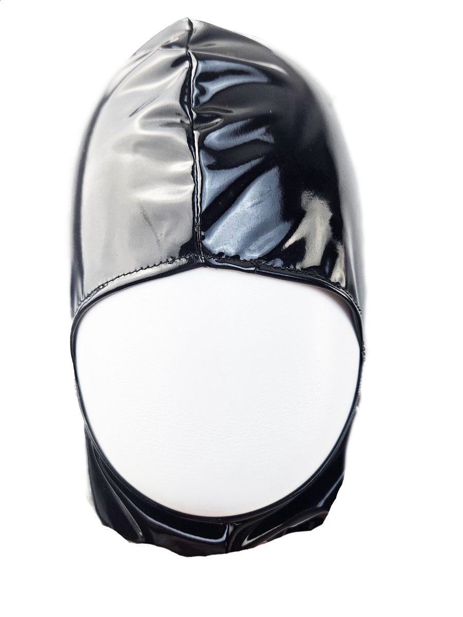 BNDGx® -Masker Datex (Mix LATEX en stof) mond opening - Erotiek - Extreme BDSMsm fetish Rollenspel kleding Zwart