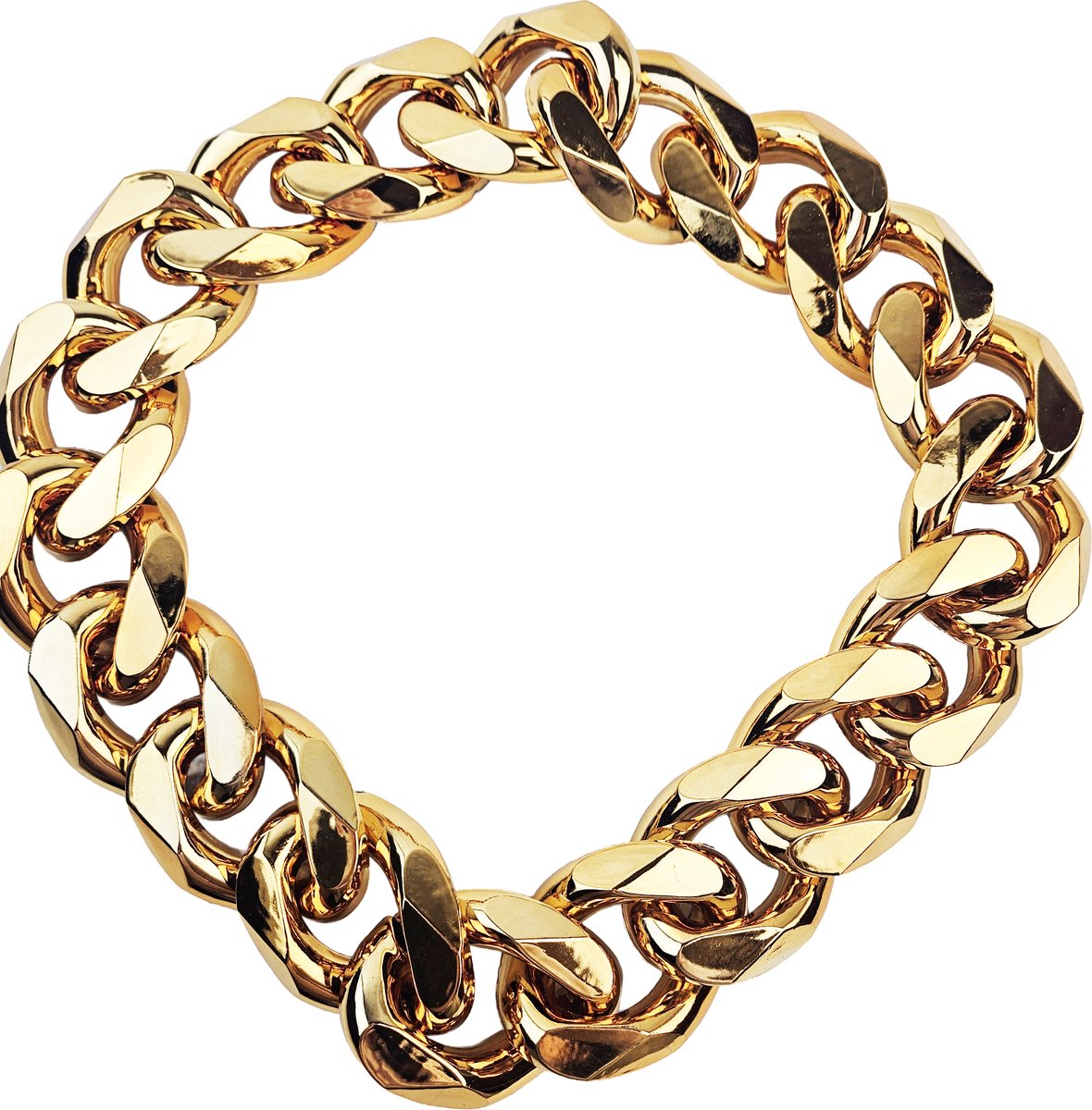Verkleed Extreem grote ketting Gangster rap hip hop Grote dikke goudkleurige chain carnaval halloween