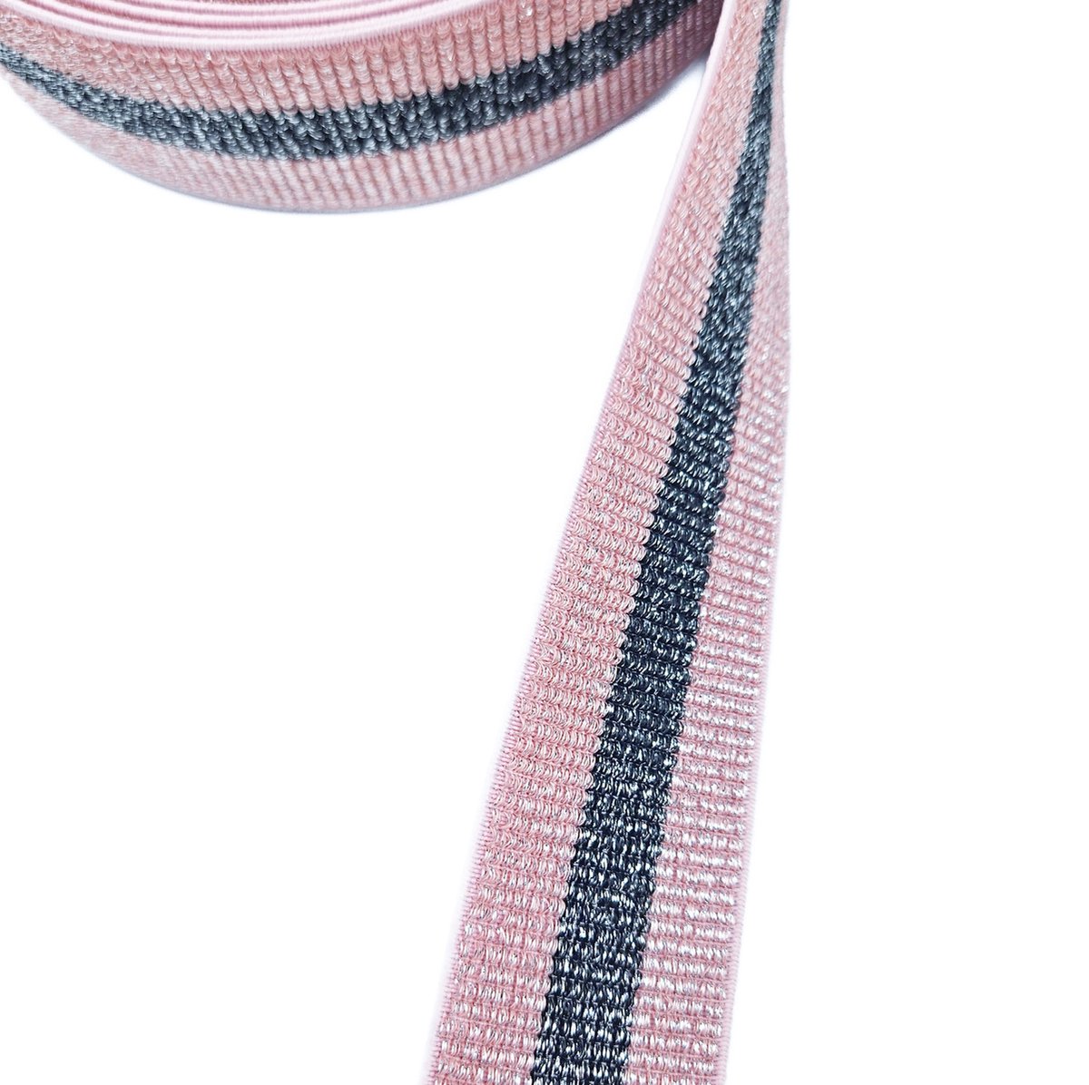 Elastiek roze 1 Meter band elastisch elastiek roze streep glitter taille tailleband 25mm breed voor broek naaien