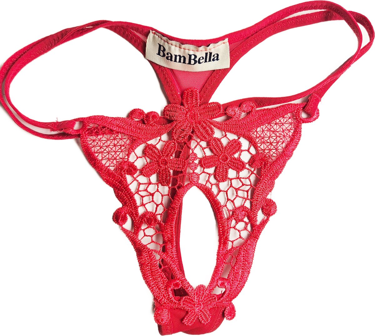 BamBella ® - String Kruisloos - One size - Sexy Rood Erotische onderbroek Heren