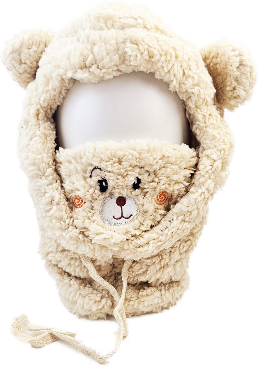 BamBella® Muts winter fleece warm borg schattige beer volledige muts