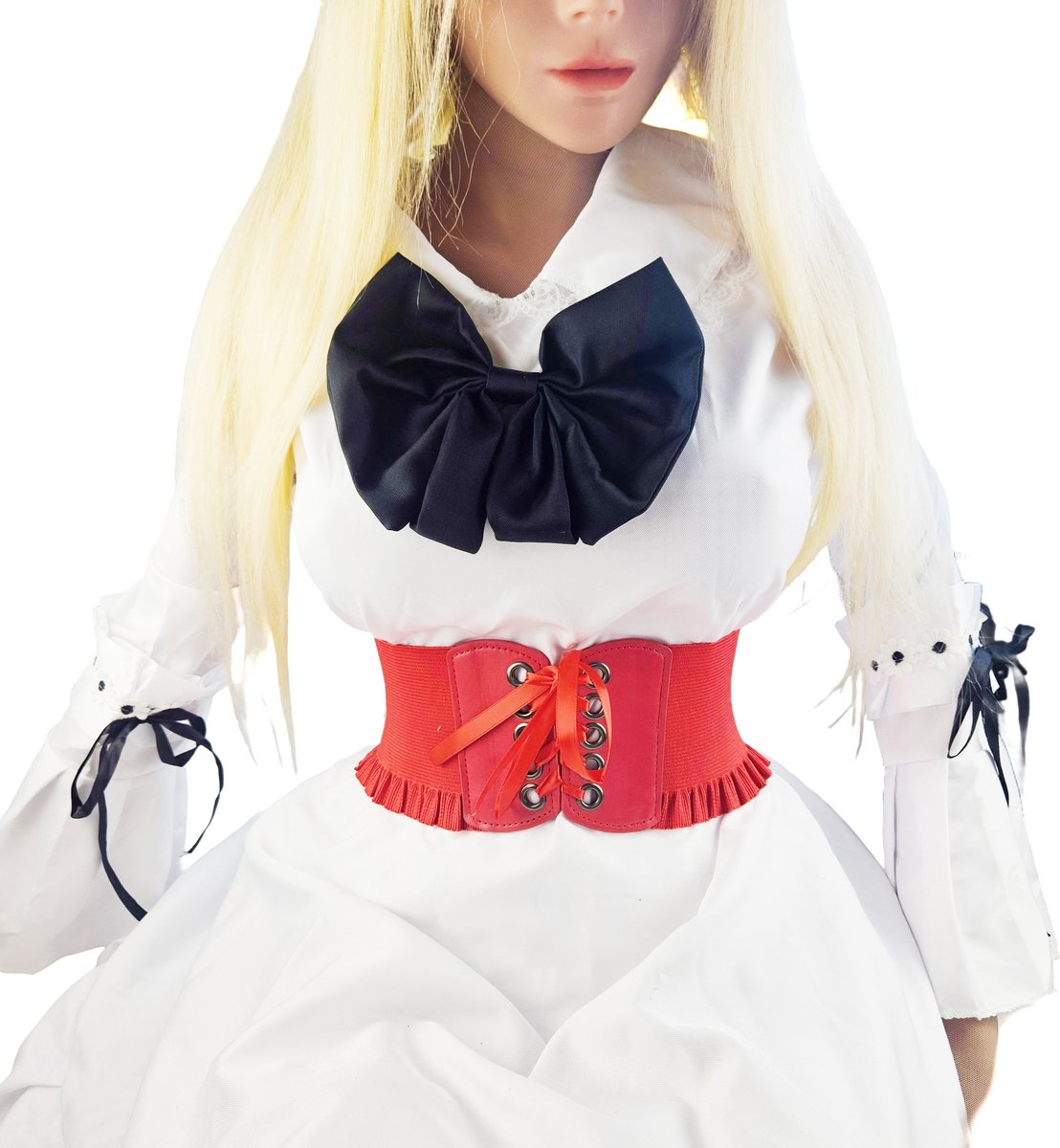 BamBella ® - Riem Maat Onesize - Rok franje ruches Mode Body Gothic Goth taille riem zwart met belt