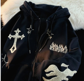 Hoodie Zwart Maat XS T/m L