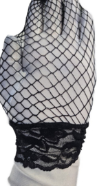 BamBella® Knie kouses net gaas stof Dames - Onesize - Zwart - hoge sokken Kniekousen -