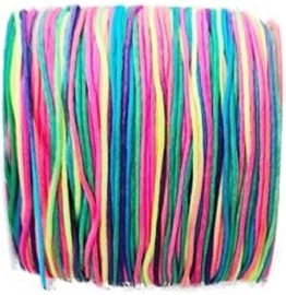 Draad voor armbandjes maken - 100 meter - koord dun 1 Rol Mulit colour regenboog -