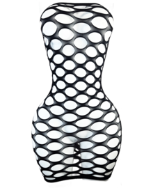 BamBella® - Jurk - Onesize - Erotische sexy nacht jurkje doorzichtig kant - Super Stretch Zwart
