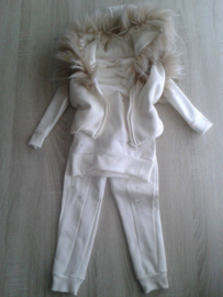 Bodywarmer teddy Creme  pak met bont zomer kinderjas jas meisje en baby