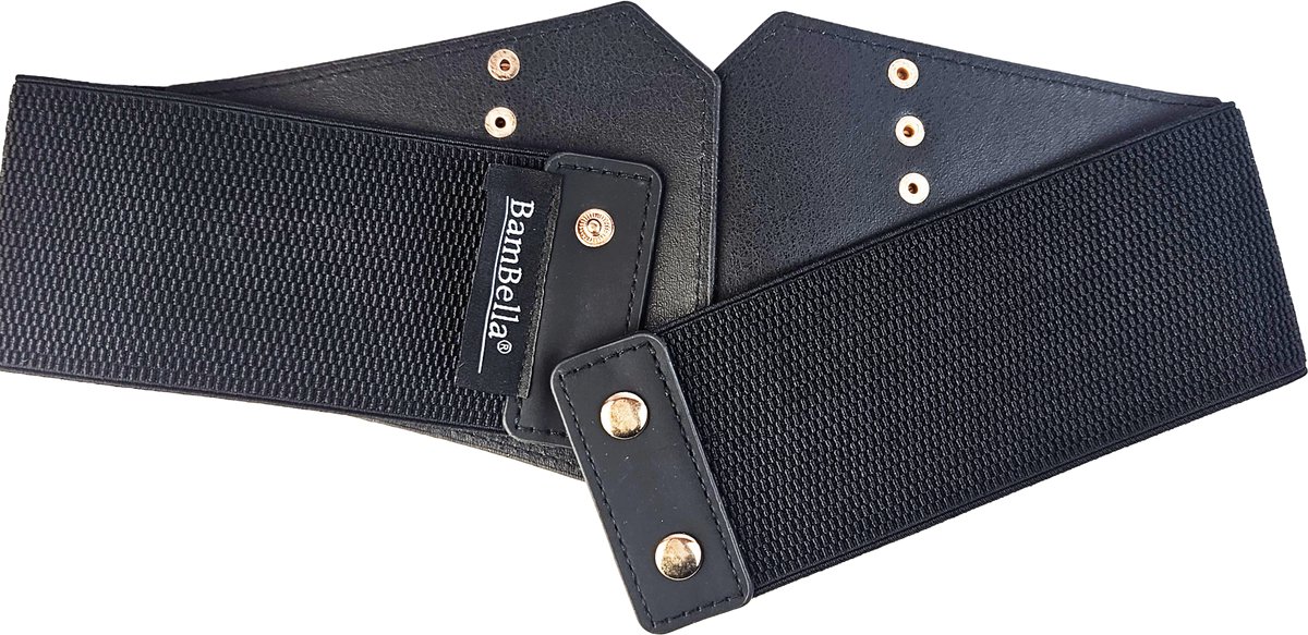 BamBella ® - Panterprint zwart Mode Body Gothic Goth taille riem met Veter sluiting korset belt