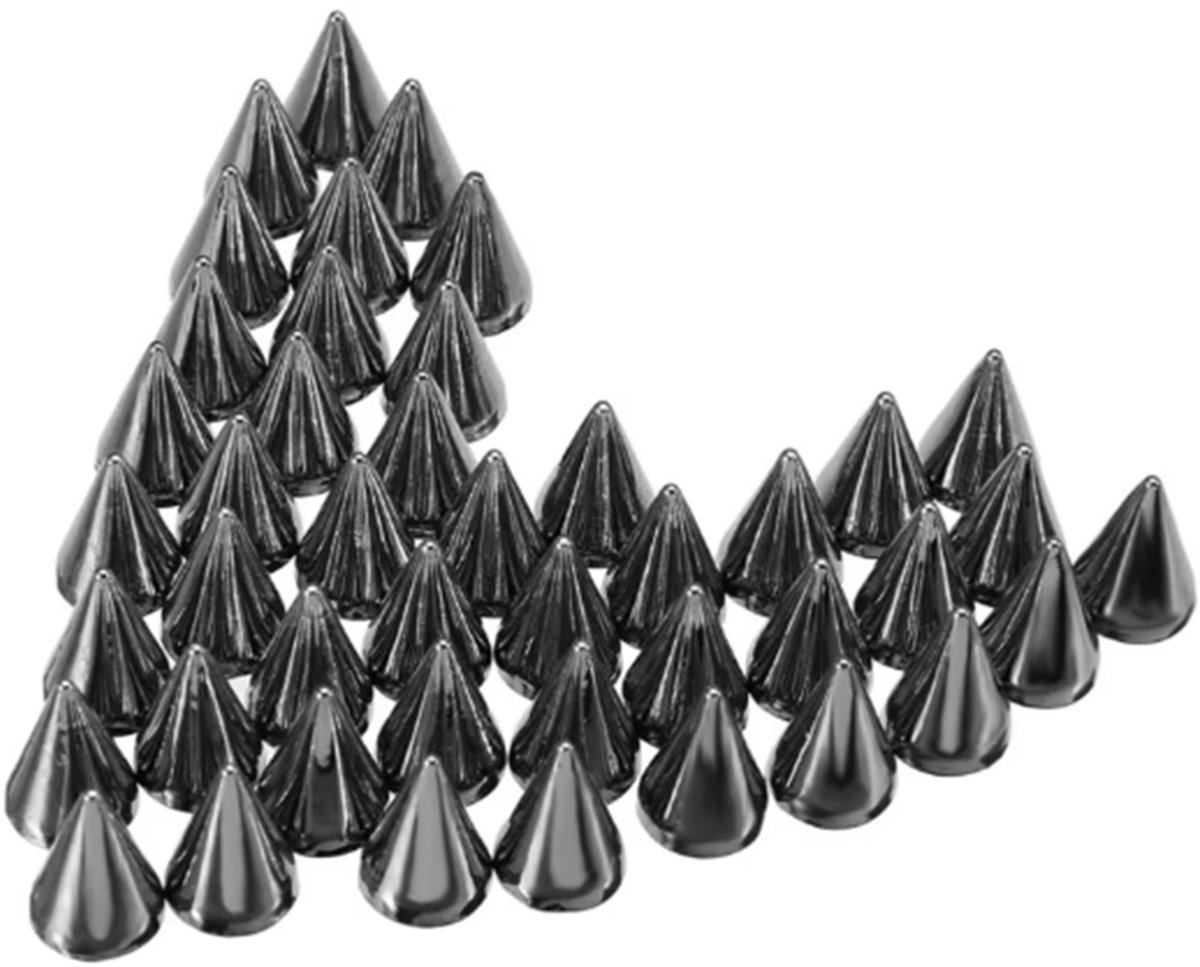 BamBella® - Studs spikes - 100 stuks - Schroef systeem zelf gothic schoenen kleding maken zwart siernagel