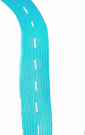 BamBella® Knoopsgat Elastiek - Licht Blauw - 1 Meter - 15mm breed