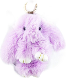 Sleutelhanger Tashanger Grote Konijn Lila paars 13 CM zachte pluche hanger