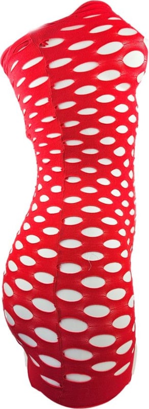 Sexy erotische jurk -Onesize - Doorzichtig gaten Rood Vrouw