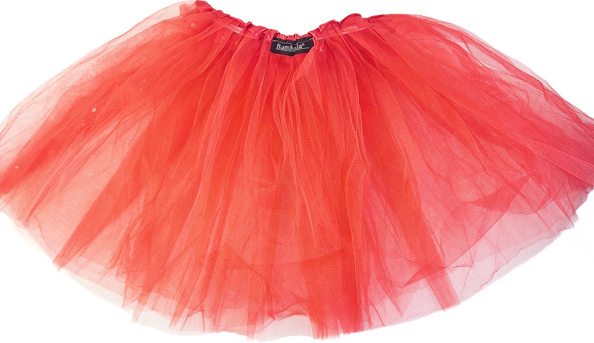 BamBella® - Onesize - Rood tule rok poffig Tulle laagjes rokje rok dames